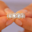 Stylishwe ピンクゴールド 1.8カラット ラウンドカット ハーフエタニティリング