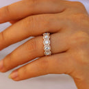 Stylishwe ピンクゴールド 1.8カラット ラウンドカット ハーフエタニティリング