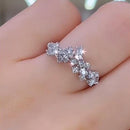 Stylishwe 花の藤 スパークル 1.0カラット ハーフエタニティリング