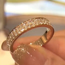 Stylishwe ゴージャス 1.0カラット ピンクゴールド ハーフエタニティリング