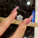 Stylishwe 4.5カラット クッションカット クリア 婚約指輪