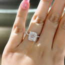 Stylishwe 4.5カラット クッションカット クリア 婚約指輪