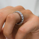 Stylishwe 4.3カラット ラウンドカット フルエタニティ 結婚指輪