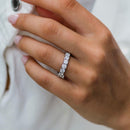 Stylishwe 4.3カラット ラウンドカット フルエタニティ 結婚指輪