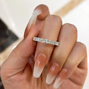 Stylishwe 2.5カラット クッションカット ホワイトゴールド シルバー 結婚指輪