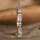 Stylishwe 華奢 エタニティリング エメラルド＆ラウンドカット 結婚指輪