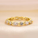 Stylishwe 1.5 Carat Yellow Gold Marquise Cut &amp; Round Cut Wedding Ring 