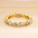 Stylishwe 1.5 Carat Yellow Gold Marquise Cut &amp; Round Cut Wedding Ring 
