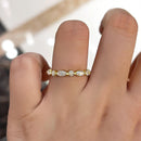 Stylishwe 1.5 Carat Yellow Gold Marquise Cut &amp; Round Cut Wedding Ring 