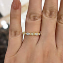 Stylishwe 1.5 Carat Yellow Gold Marquise Cut &amp; Round Cut Wedding Ring 