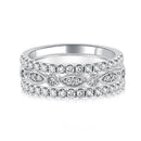 Stylishwe 目立つ 1.5カラット ラウンドカット 結婚指輪 スターリングシルバー - stylish we