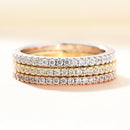 Stylishwe クラシック 1.5カラット ラウンドカット 3PCS 結婚指輪セット スターリングシルバー - stylish we