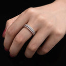 Stylishwe クラシック 1.5カラット ラウンドカット 3PCS 結婚指輪セット スターリングシルバー - stylish we