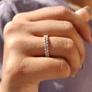 Stylishwe 2.0カラット ラウンドカット クリア エタニティリング 結婚指輪