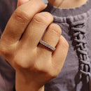 Stylishwe 2.0カラット ラウンドカット クリア エタニティリング 結婚指輪