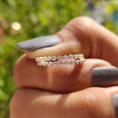 Stylishwe 2.0カラット ラウンドカット クリア エタニティリング 結婚指輪