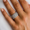 Stylishwe マーキス＆ラウンドカット ホワイトゴールド 4PCS 結婚指輪