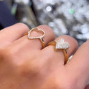 Stylishwe 2.0カラット ユニーク イエローゴールド ハートシェイプ 結婚指輪セット