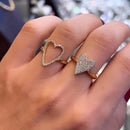 Stylishwe 2.0カラット ユニーク イエローゴールド ハートシェイプ 結婚指輪セット