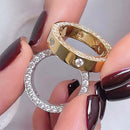 Stylishwe 2.6 Carat Gorgeous Round Cut Yellow &amp; White Double Strand Wedding Ring 