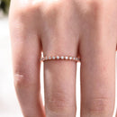 Stylishwe シンプリシティー 0.5カラット ローズゴールド ラウンドカット 結婚指輪 スターリングシルバー - stylish we