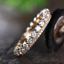 Stylishwe イエローゴールド 2.3カラット エタニティリング 2本セット