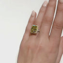Stylishwe 3.0 Carat Halo Radiant Cut Yellow Sapphire Engagement Ring 