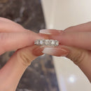 Stylishwe ユニーク クッションカット ホワイトゴールド 結婚指輪