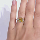 Stylishwe 3.0カラット ラディアントカット イエローサファイア 婚約指輪