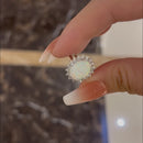 Stylishwe 4.0 Carat Oval Cut Opal Stone Engagement Ring 