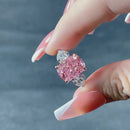 Stylishwe 6.5カラット 合成ピンクサファイア スリーストーン ツートーン 婚約指輪