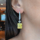 Stylishwe 6.25カラット イエローサファイア ドロップ ピアス