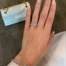 Stylishwe  5.0カラット ホワイトゴールド アッシャーカット 指輪セット