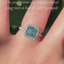 Stylishwe ゴージャス 2.0カラット アッシャーカット ライトアクアマリンブルー 婚約指輪