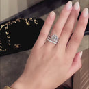 Stylishwe  ゴージャス 2.0カラット Xシェイプ 3PCS 指輪セット