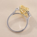 Stylishwe 4.0 Carat Radiant Cut &amp; Triangle Cut Yellow Sapphire Engagement Ring Sterling Silver 