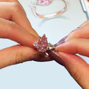 Stylishwe  4.5カラット ペアカット ピンクサファイア レディース 婚約指輪