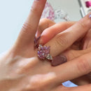 Stylishwe  4.5カラット ペアカット ピンクサファイア レディース 婚約指輪