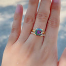 Stylishwe ノーブル 3.5 カラット アレキサンドライト スターリングシルバー セットリング
