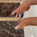 Stylishwe ゴージャス  ツートーン 4.0カラット 合成サファイア  婚約指輪