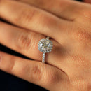 Stylishwe 2.0カラット ヘイロー ラウンドカット 婚約指輪